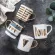 Creative Gold Ceramic Mug Ceramic Coffee China Bone Milk Tea Cup Love Heart Stripe Drinkware 350ml Home Kitchen