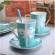 Bone China Bowknot Mug Quality Blue Wedding Tableware Serving Cup Ceramic Star Restaurant Plate Coffee Tumblerful