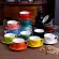 EWAYS 220ml High Quality Ceramic Mugs Coffee Cup Set European Style Cappuccino Cup Flower Milk Cups