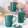 420ml Constellation Ceramic Mug Dark Green Bone China Lemon Cup Household Coffee Cup Box Lovers Cup Office Mug