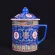 Traditional China Jingdezhen Ceramic Blue and White Porcelain Mug Red/Blue/Yellow Tea Cup Lid Drinkware 300ml
