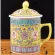 Traditional China Jingdezhen Ceramic Blue and White Porcelain Mug Red/Blue/Yellow Tea Cup Lid Drinkware 300ml