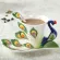 1 PEACOCK COFFEE CUP CRAMIC CREATIVE MUGS BONE COLOR ENAMEL PORCELAIN CUPH SAUCER and Spoon Coffee Tea Sets