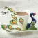 1 PEACOCK COFFEE CUP CRAMIC CREATIVE MUGS BONE COLOR ENAMEL PORCELAIN CUPH SAUCER and Spoon Coffee Tea Sets