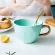 New Creative Mug Nordic Cute Personality Girl Solid Color with Spoon Ceramic Cup Tea Cup