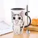 600ml Cute Cat Ceramics Coffee Mug With Lid Spoon Large Capacity Mugs Creative Drinkware Coffee Cups Novelty S Milk Cup
