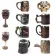 Retro Beer Cup Skull Mug Espresso Coffee Cup Set Beer Mug Tea Glass Whiskey Glass Cups Tea Mug Pub Bar Decoration