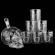 7pcs/set Crystal Skull Shot Glasses Cup Set With 550ml Wine Glass Bottle Decanter Home Bar Vodka Drinking Cups