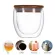 250ml/350ml/450ml Double Wall Clear Glass Tea Cups Bamboo Lid Set Anti-Scalding Glass Coffee Tea Milk Insulation Mugs