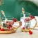 Enamel Color Coffee Cup Glass Tea Cup Ceps Creative Heat-Resistant Glass Cups Set Stainless Steel Spoon