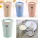 280ml Double-Wall Insulation Wheat Fiber Straw Coffee Cup Travel Mug Leakproof Portable Thermos Cold Drinks Cup Household