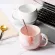 Natural Marble Porcelain Coffee Milk Cups and Mugs Pink Breakfast Ceramic Cup Creative Wedding