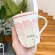 Light Light Luxury Painted Gold Ceramic Mug Korean Style Pink Mugs Sakura Coffee Cup Creative Mugs Business Office Drinkware