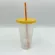 Confetti Plastic Color Coffee Mug Color Changing Water Temperature Sensing Color Changing Straw Cup Kitchen Dining Supplies