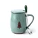 500ml Mug Couple Ceramic Cup Office Household Cup with Lid Spoon i076
