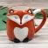 3D Animal Mug Ceramic Creative Cute Fox Cup Large Capacity Hand Painted Cartoon Ceramics Breakfast Milk Mugs