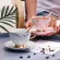 Light Light Luxury Style Edged Ceramic Marble Coffee Cup Saucer Set Wedding Couple Cup Office afternoon Tea Black Tea Cup