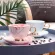 Light Light Luxury Style Edged Ceramic Marble Coffee Cup Saucer Set Wedding Couple Cup Office afternoon Tea Black Tea Cup