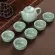 Longquan Cladon Fish Tea Set Ceramic Teapot Kettti Tea Cup Fish China Set Drinkware 1pot6cups