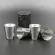 4 PCS Polished 30ml Mini Stainless Steel Liqueur Glass Shot Glass Cups Wine Beer Whiskey Cup Leather Cover Bag Set