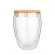 250ml/350ml/450ml Double Layer Wall Clear Glass Tea Cups Bamboo Lid Set Anti-Scalding Glass Coffee Tea Milk Insulation Mugs