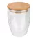 250ml/350ml/450ml Double Layer Wall Clear Glass Tea Cups Bamboo Lid Set Anti-Scalding Glass Coffee Tea Milk Insulation Mugs