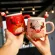 Oussirro Merry Novelty Creative Ceative Coffee / Milk Mugs with Lid Spoon The Lover Birthday
