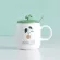 Coffee With Lid 420ml Ceramic Mugs Cartoon Cactus Shark Cat Dog Fruits Mugs With Spoon Milk Coffee Cup Novelty S