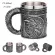 Coolest Gothic Skull Resin Stainless Steel Beer Mug Dragon Knight Tankard Halloween Coffee Cup Tea Mug Bar Decor