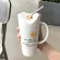 450ml Cute Good Coffee Mug With Stainless Steel/glass Straw Creative Milk Tea Ceramic Cups For Girlfriends