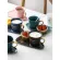 Nordic Ceramic Coffee Cup With Spoon And Saucer Set Creative European Luxury Breakfast Snack Afternoon Tea Tableware Tray Set
