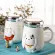 500ml Cartoon Cat Heat-Resistant Ceramics Cup Lid Cup Thicken Kitten Milk Coffee Mug Children Cups Office Mok Drinking
