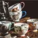 Nordic Style Retro Hand-Painted Ceramic Cup Breakfast Cup Coffee Cup Home Cup Hand-Painted Animal Cup Mug Dining Tool
