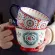 Nordic Style Retro Hand-Painted Ceramic Cup Breakfast Cup Coffee Cup Home Cup Hand-Painted Animal Cup Mug Dining Tool