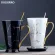 Oussirro 390ml Ceramic Coffee Mugs Constellation Theme Lucky Mug With Lid And Spoon For Friends