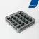 20 crates in a glass of 20 compartment glass rack