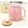 450ml Cartoon Ceramics Cat Mug With Lid And Spoon Coffee Milk Tea Mugs Breakfast Cup Drinkware S