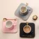 3pcs Ceramic Coffee Cup And Saucer Set European Style Light Luxury Afternoon Tea Milk Juice Breakfast Cup Saucer Spoon
