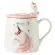 Unicorn Coffee Mug Cute Ceramic Cartoon Mug Novelty Print Porcelain Stiring Mug with 3D Unicorn Lid Animal Mug for S