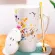 Ceramic 500ml Coffee Mug Creative Forest Star Art Pattern Cup Milk with Lid Spoon Home Drinkware Lovers Wedding