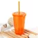 500ml Travel Mug With Straw Smoothie Plastic Iced Tumbler Double-Walled Ice Cold Drink Coffee Juice Tea Cup