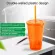 500ml Travel Mug With Straw Smoothie Plastic Iced Tumbler Double-Walled Ice Cold Drink Coffee Juice Tea Cup