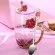 Red Rose Enamel Crystal Mug Flower Tea Glass High-Grade Glass Cup Flower Mug With Handgrip Perfect For Lover Wedding