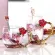 Red Rose Enamel Crystal Mug Flower Tea Glass High-Grade Glass Cup Flower Mug with Handgrip Perfect for Lover Wedding