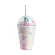 Portable Stylish Double Straw Unicorn Ice Cup Summer Cold Drink Coffee Water Cup Boy's Girl's Plastic Cups Novelty