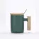 400ml Wooden Handle Colored Glaze Mug Creative Moring Milk Coffee Tea Porcelain Cups Drinkware