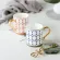 350ml New British Style Luxury Stripes Bone China Couple Coffee Mug Afternoon Water Tea Drink Cup With Box