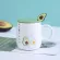 Coffee Mug Set Cute Cup Ceramic Creative Color Avocado Heat-Resistant Mug Cartoon With Lid Kids Office Home Drinkware