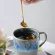 1pc Ceramic Mug Home Office Water Cup Retro Single Ear Mug Portable Cup