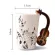 Creative Music VIOLIN STYLE GUITAR Notes Ceramic Cup Juice Coffee Tea Milk Beer Red Wooden Handle With Novel S